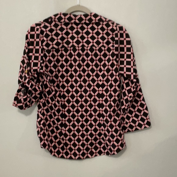 Notations Black and Pink Geometric Blouse‎ - Picture 4 of 4